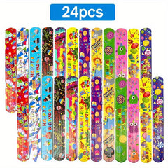 24pcs Happy Birthday Slap Bracelets Kids Party Favors Halloween Christmas Gift