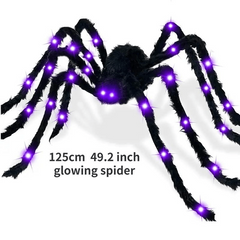 Halloween Spider Web Decor Set: Giant Spider, Stretchy Cobweb, Small Spiders