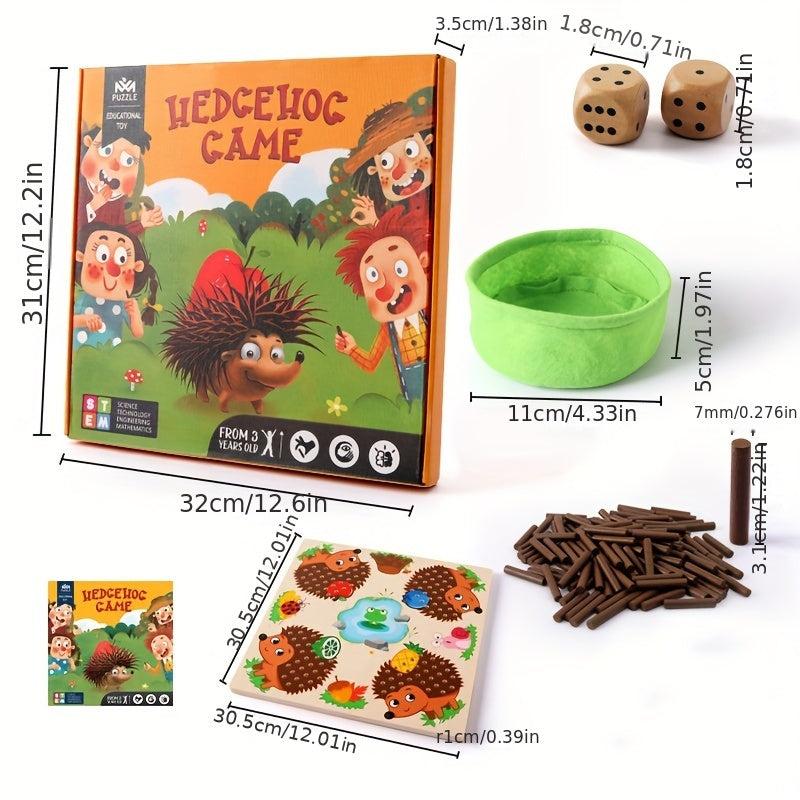 Wooden Hedgehog Stick Game Hand Fine Motor Sensory Training Toy