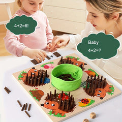 Wooden Hedgehog Stick Game Hand Fine Motor Sensory Training Toy