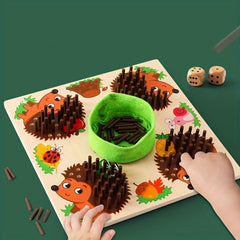 Wooden Hedgehog Stick Game Hand Fine Motor Sensory Training Toy