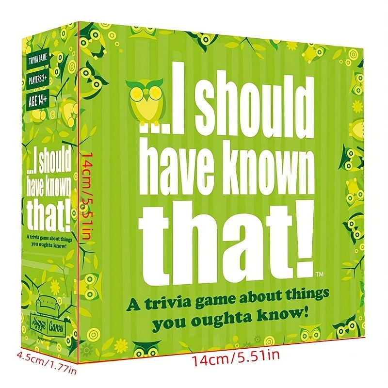 Trivia Board Game: I Should Have Known That Puzzle Quiz - Fun English Card Game