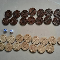 30 Wooden Checkers 1 Inch for Backgammon Game