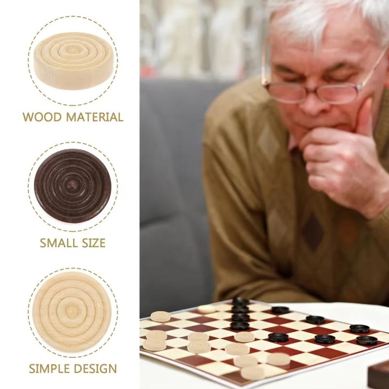 30 Wooden Checkers 1 Inch for Backgammon Game