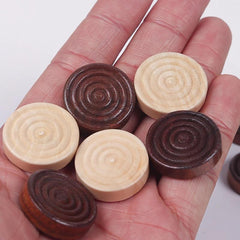 30 Wooden Checkers 1 Inch for Backgammon Game