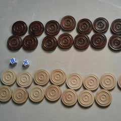 30 Wooden Checkers 1 Inch for Backgammon Game