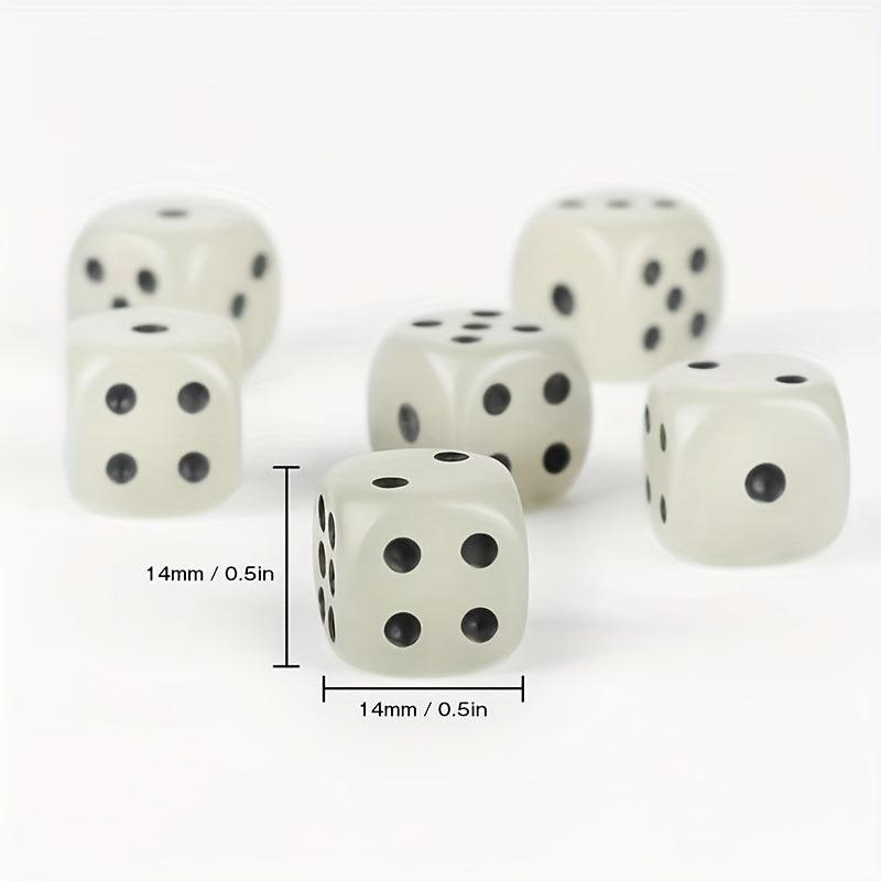 12pcs 14mm Luminous Game Dice Set