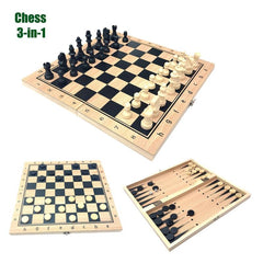 3 in 1 Foldable Wood Chess Set High Stickers