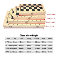3 in 1 Foldable Wood Chess Set High Stickers