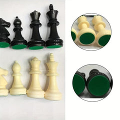 32 Plastic Chessmen Game Entertainment Black&White King Height 97MM