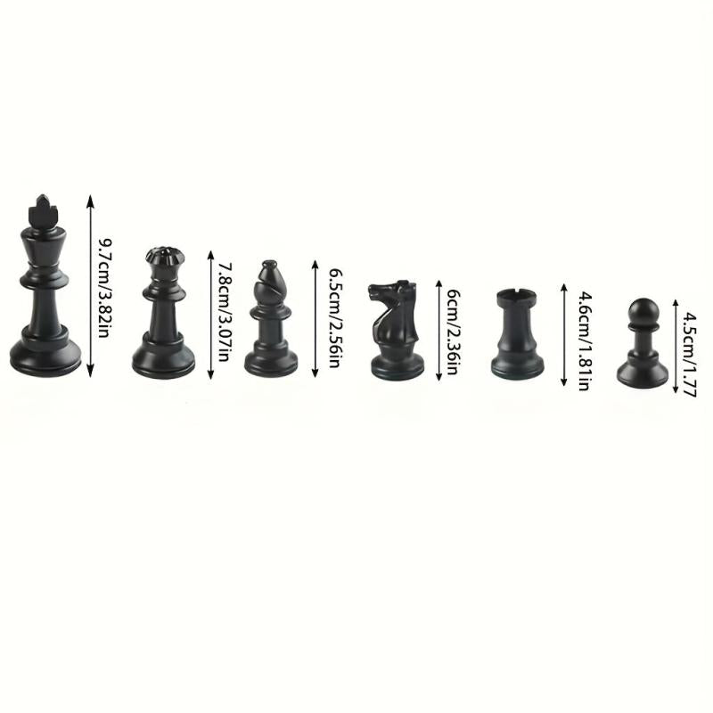 32 Plastic Chessmen Game Entertainment Black&White King Height 97MM