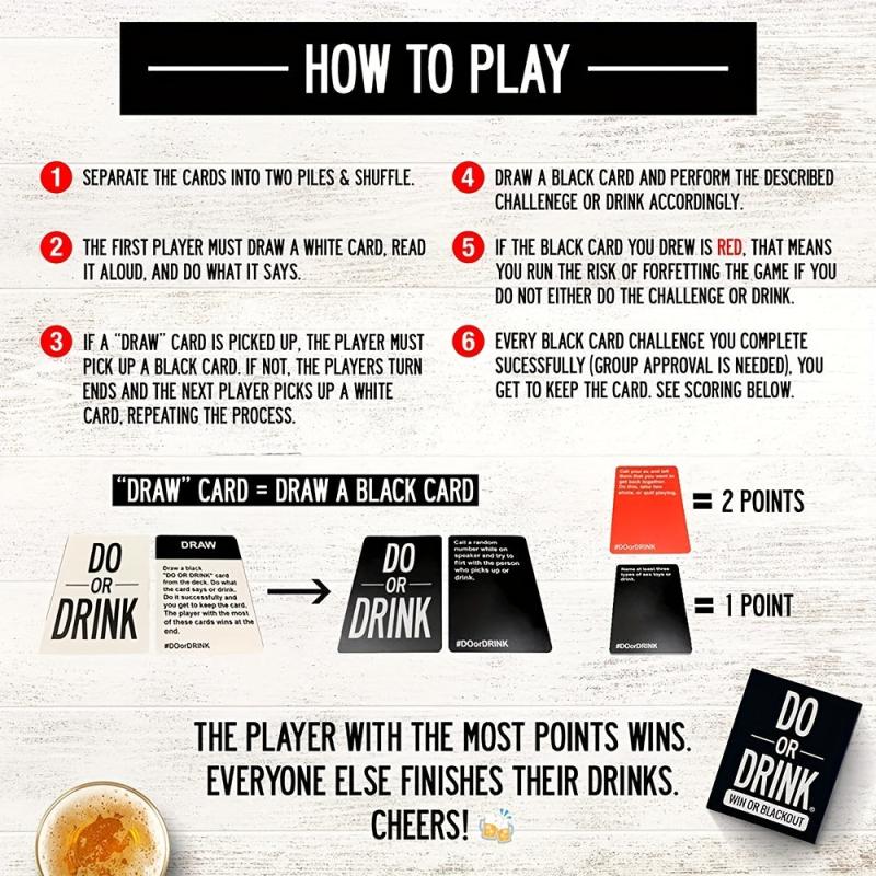 Do Or Drink Party Card Game Dare For Adults Night 350 Cards
