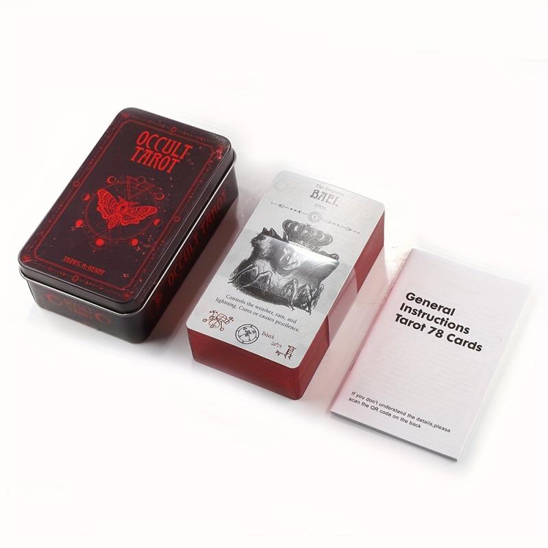 Occult Tarot In Tin Box Plated Edge Hot Sell Tarot Cards For Divination