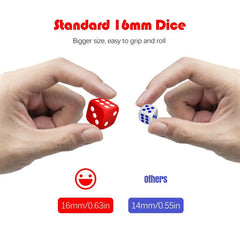 6 Sided Dice Set 50 Pcs 16mm Opaque Acrylic Game Dice w/ Velvet Pouch