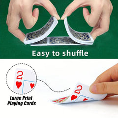 2 Pack Waterproof Jumbo Playing Cards Large Print Professional Poker Size