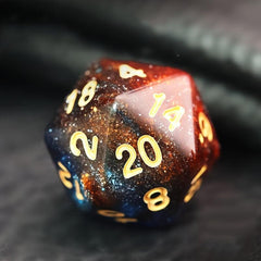 7pcs Set Dark & Orange Starry Sky Dice Table Games Dice Set