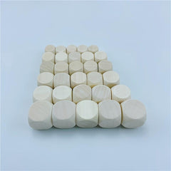 10pcs D6 6 Sided Blank Wood Dice For Party Family Printing Engraving DIY Games