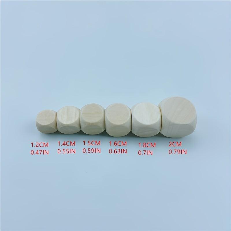 10pcs D6 6 Sided Blank Wood Dice For Party Family Printing Engraving DIY Games