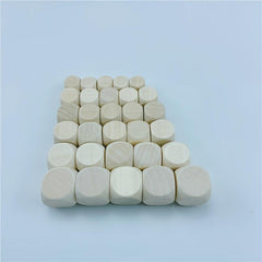 10pcs D6 6 Sided Blank Wood Dice For Party Family Printing Engraving DIY Games