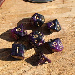 7pcs Set Purple Starry Sky Dice Table Games RPG Dice Set Party