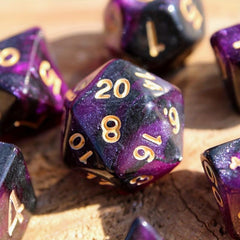 7pcs Set Purple Starry Sky Dice Table Games RPG Dice Set Party