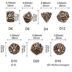 7pcs Copper Hollow Dice Set for COC Running Group TRPG