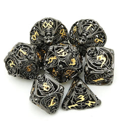 7pcs Copper Hollow Dice Set for COC Running Group TRPG