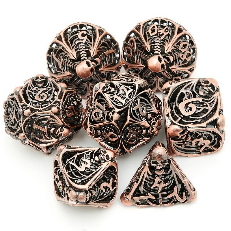 7pcs Copper Hollow Dice Set for COC Running Group TRPG