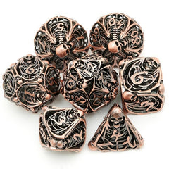 7pcs Copper Hollow Dice Set for COC Running Group TRPG