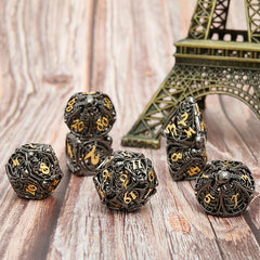7pcs Copper Hollow Dice Set for COC Running Group TRPG
