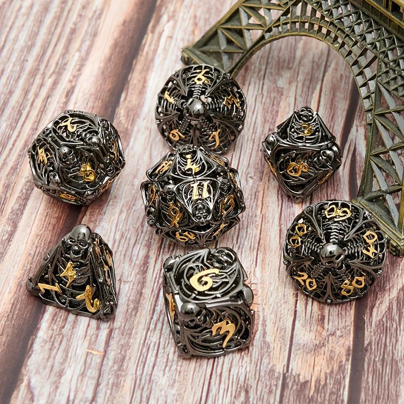 7pcs Copper Hollow Dice Set for COC Running Group TRPG