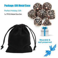 7pcs Copper Hollow Dice Set for COC Running Group TRPG