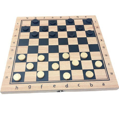 Wooden Chess Set 3 in 1 Folding Portable Educational Toys