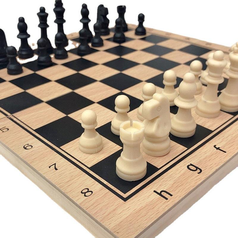 Wooden Chess Set 3 in 1 Folding Portable Educational Toys