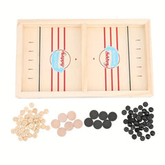 Wooden Desktop Hockey Game - Fun 2-in-1 Board Game for Kids