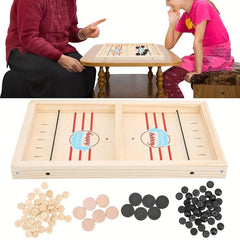 Wooden Desktop Hockey Game - Fun 2-in-1 Board Game for Kids