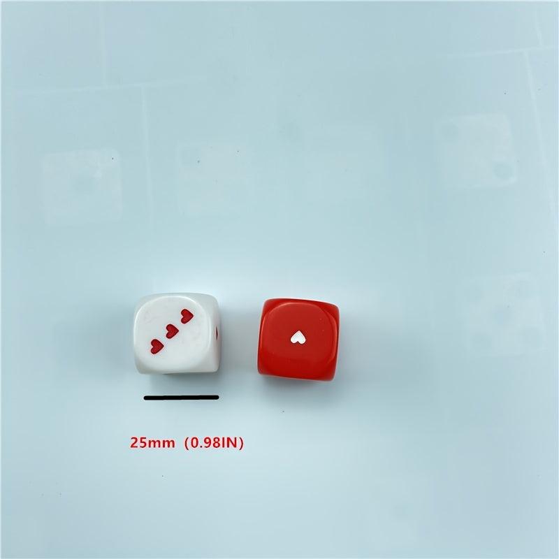 25mm Heart Shaped Dice for Home Parties & RPG Board Games