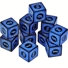 10pcs 16mm Retro Pattern Number Dice for Board Games