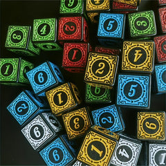10pcs 16mm Retro Pattern Number Dice for Board Games