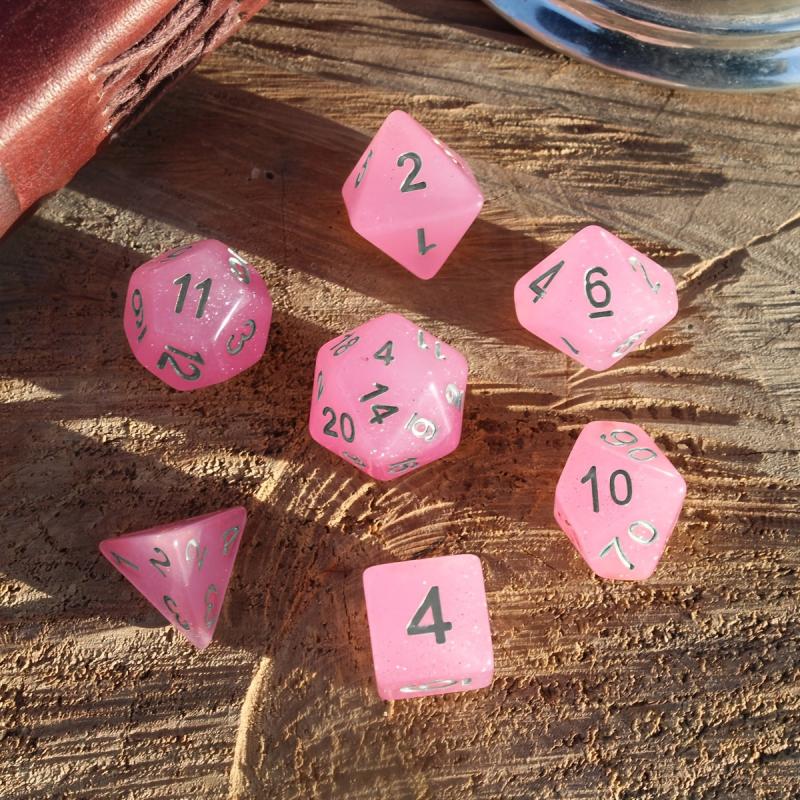 Champagne Starry Sky RPG Dice Set for Party