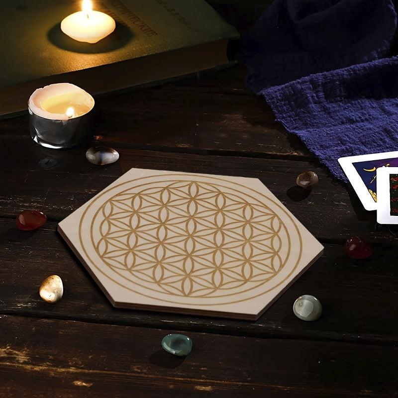 Hexagon Wooden Pendulum Board for Divination & Home Decor