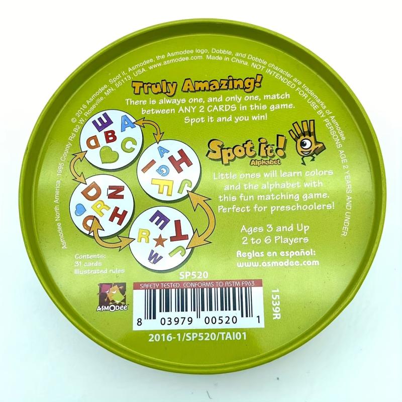 Spot It Alphabet Fun Family Party Game