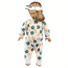 2pcs Doll Pineapple Pajamas and Headband Set for 43 Dolls