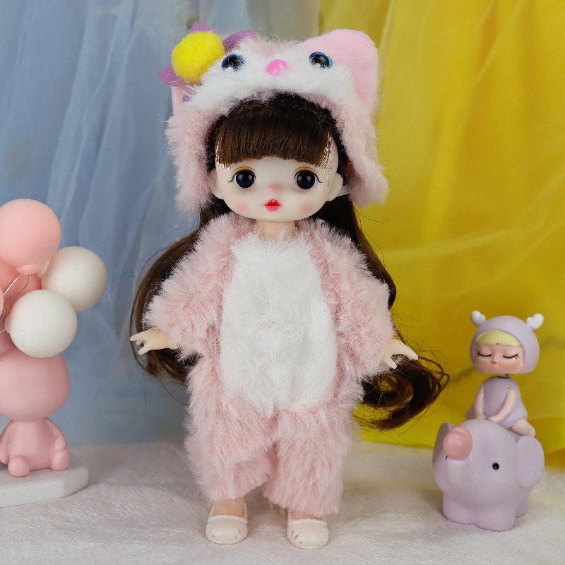 6 Inch Baby Dolls For Girls Long Hair Silicone Vinyl Full Body