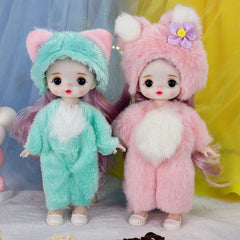 6 Inch Baby Dolls For Girls Long Hair Silicone Vinyl Full Body