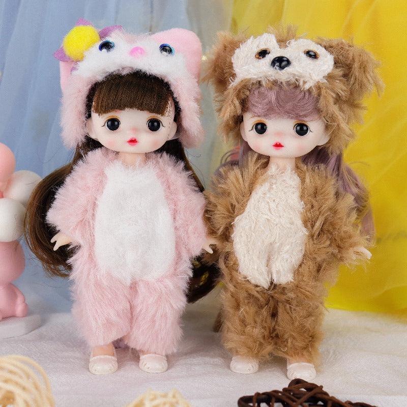 6 Inch Baby Dolls For Girls Long Hair Silicone Vinyl Full Body