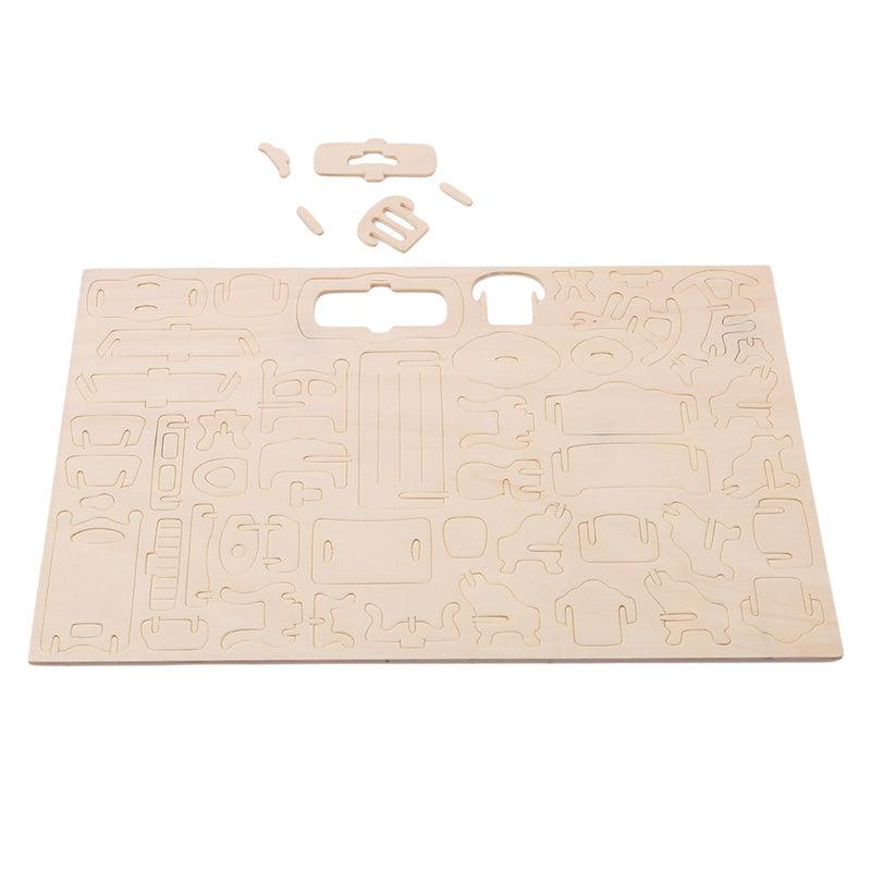 34 Piece Mini 3D Wooden Puzzle Set for 1 12 Dollhouse Furniture and Dolls