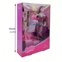 11.5-inch Princess Doll Box with Clothes and Dresses for Children Party