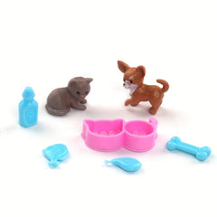 9 Pack Mini Doll Accessories Pet Dog House Cattery Play House Doll House