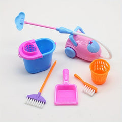 Mini Doll House Cleaning Set - Educational Puzzle for Kids